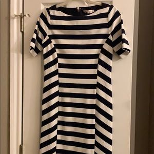 Tory Burch Navy and White Striped Dress
